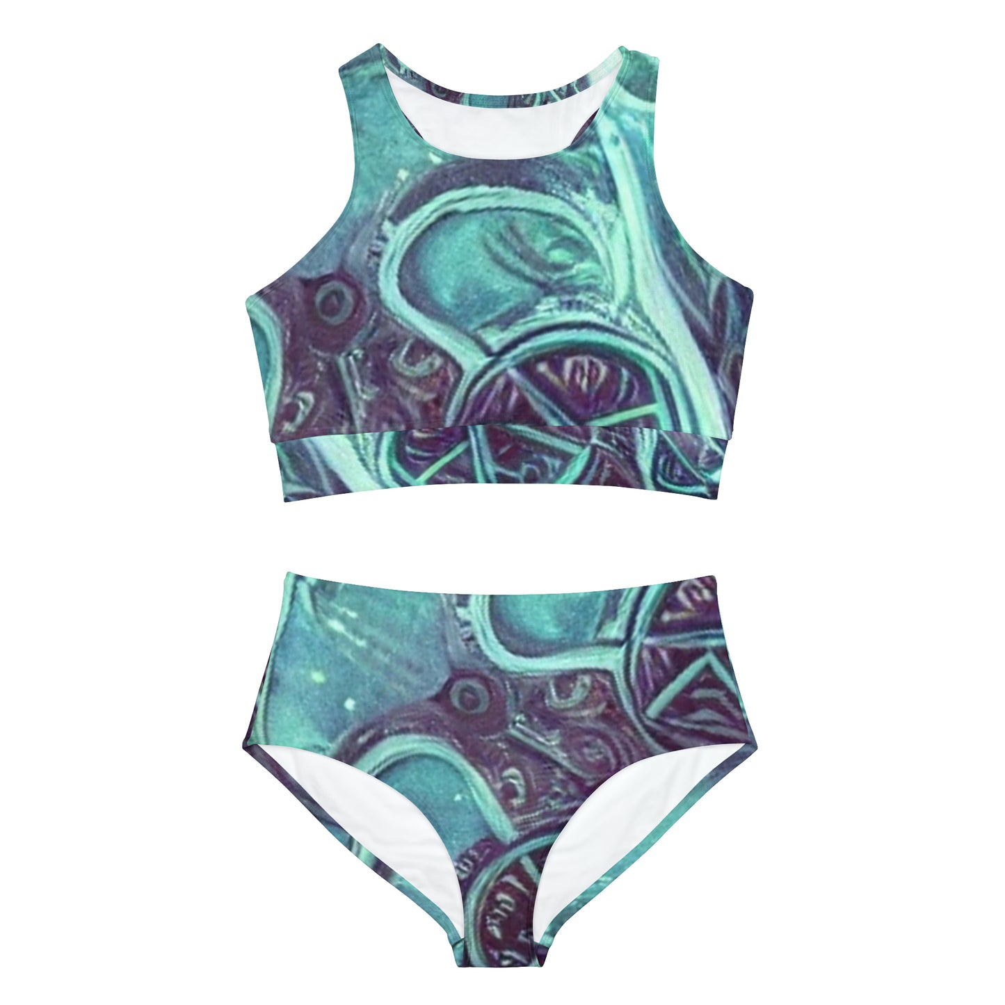 'Keeper of Calm' Sporty Bikini Set (AOP)