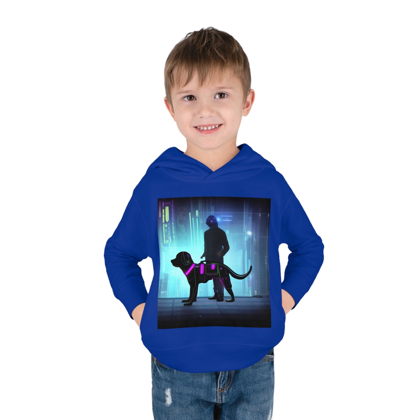 'Quinn the Dog' Toddler Pullover Fleece Hoodie