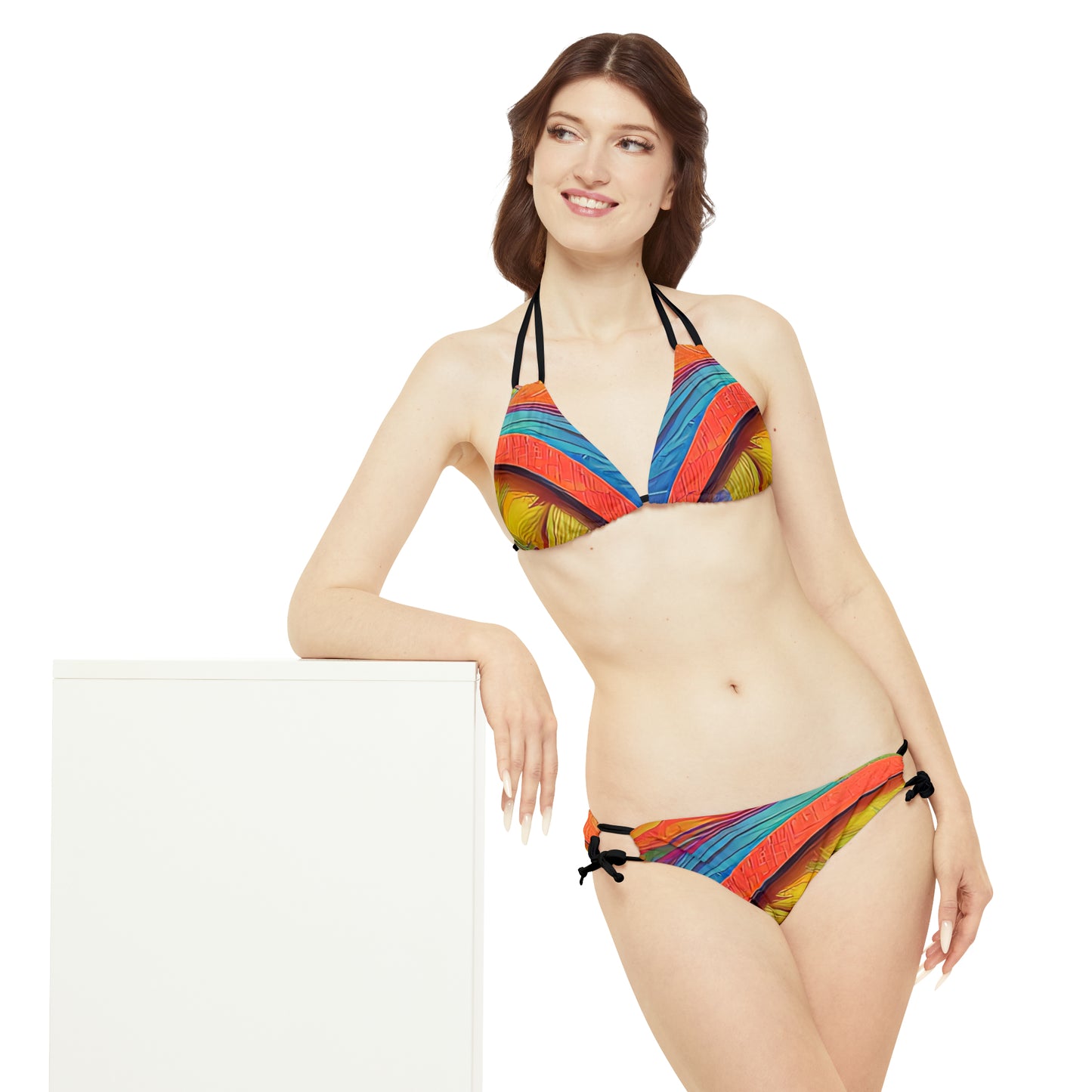 'New You' Strappy Bikini Set (AOP)