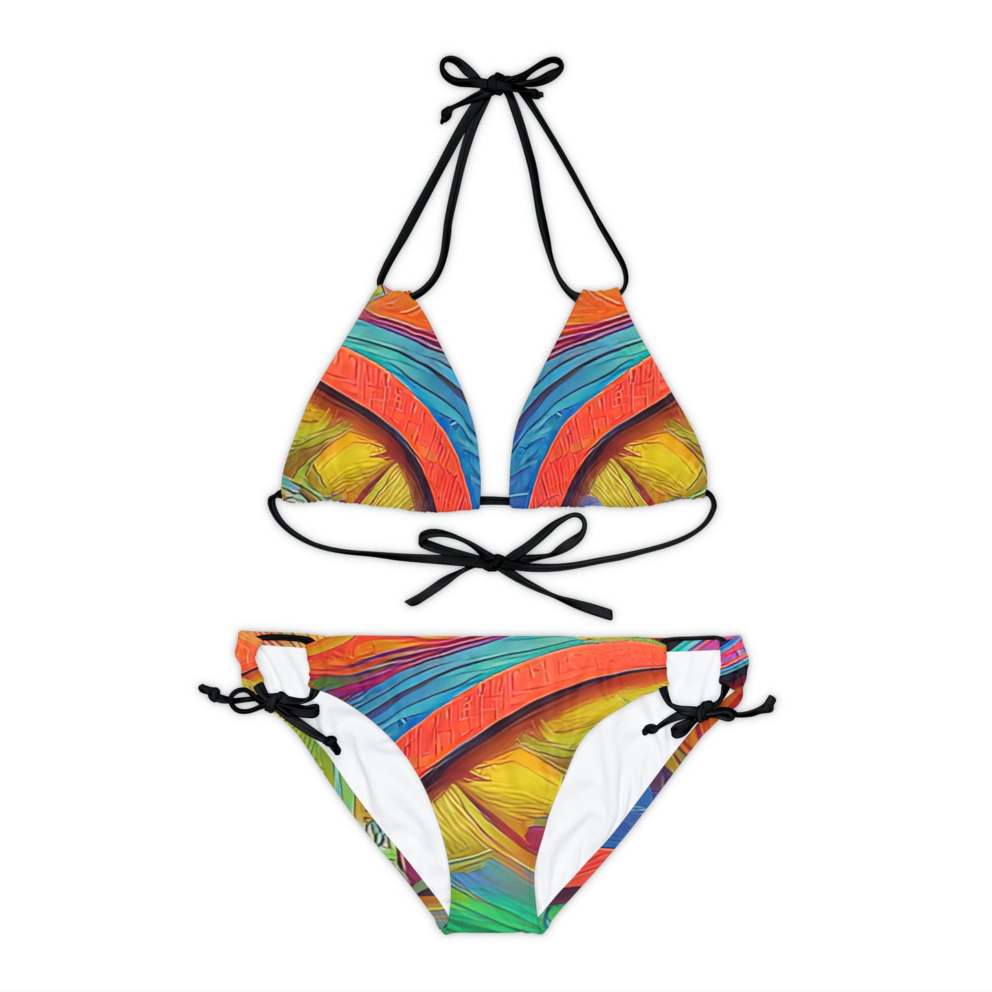'New You' Strappy Bikini Set (AOP)