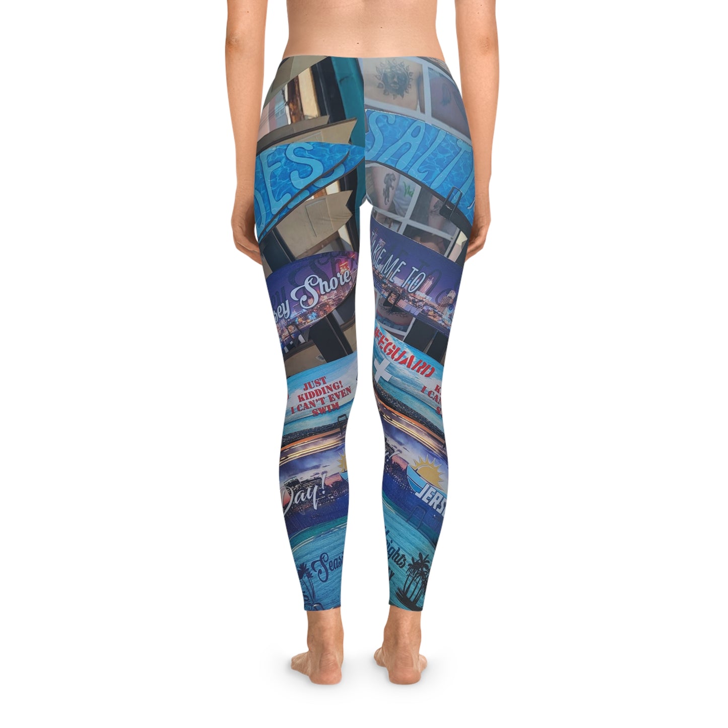 'NJ Shore' Stretchy Leggings (AOP)