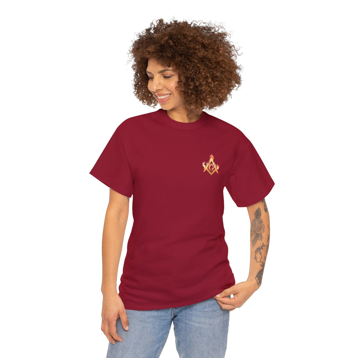 'Freemason fire shirt' Unisex Heavy Cotton Tee