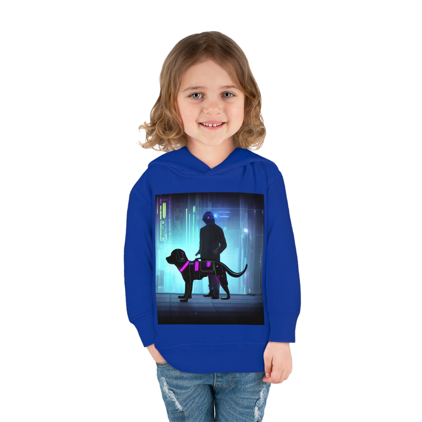 'Quinn the Dog' Toddler Pullover Fleece Hoodie