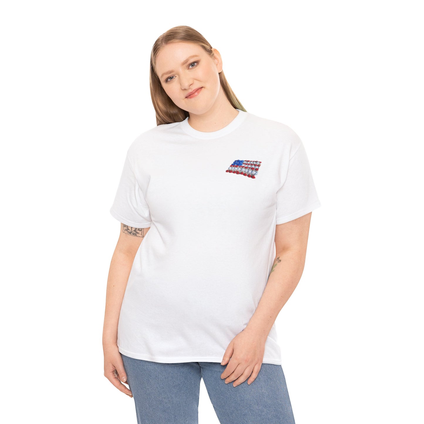'seashell American flag shirt' Unisex Heavy Cotton Tee