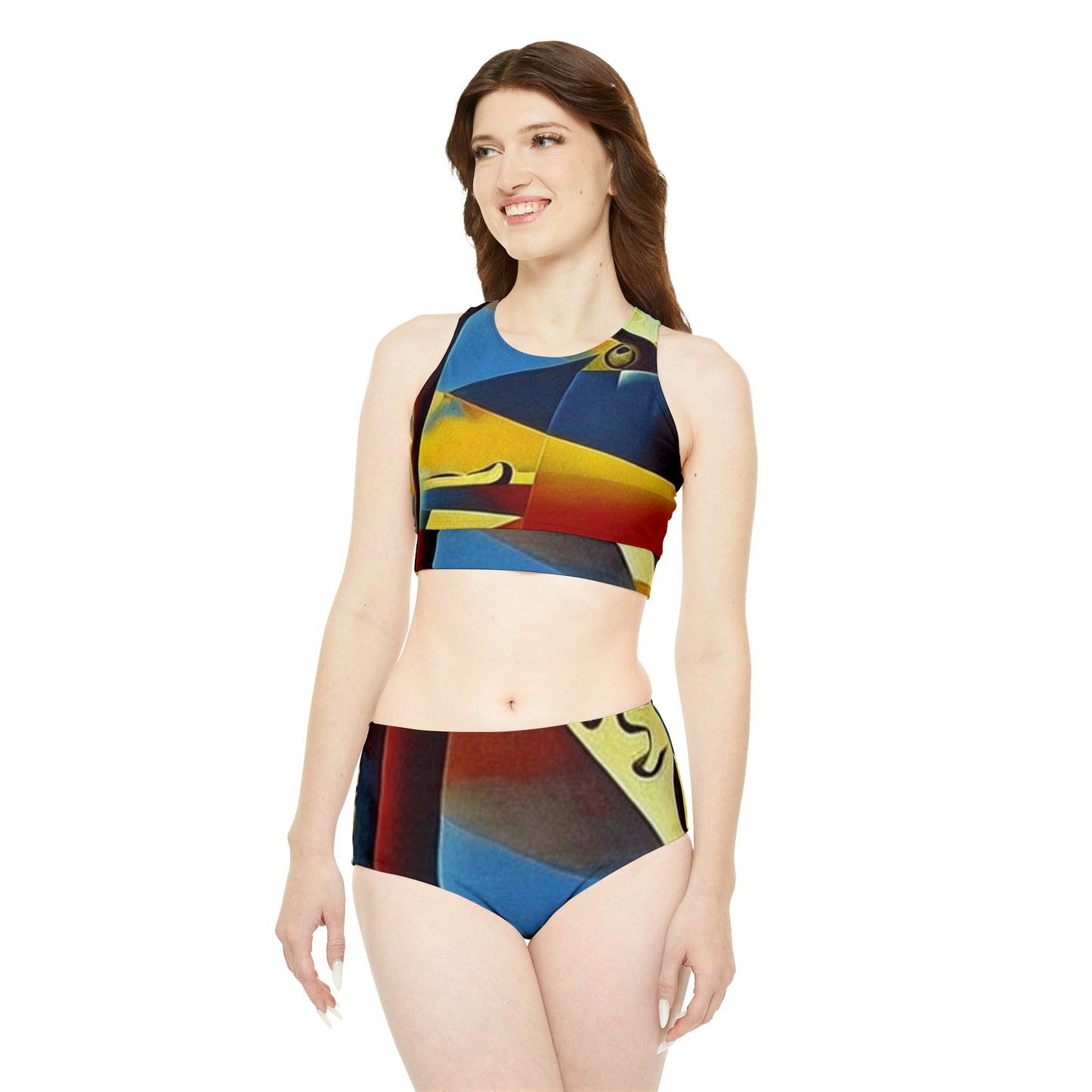 'Abstract Life' Sporty Bikini Set (AOP)