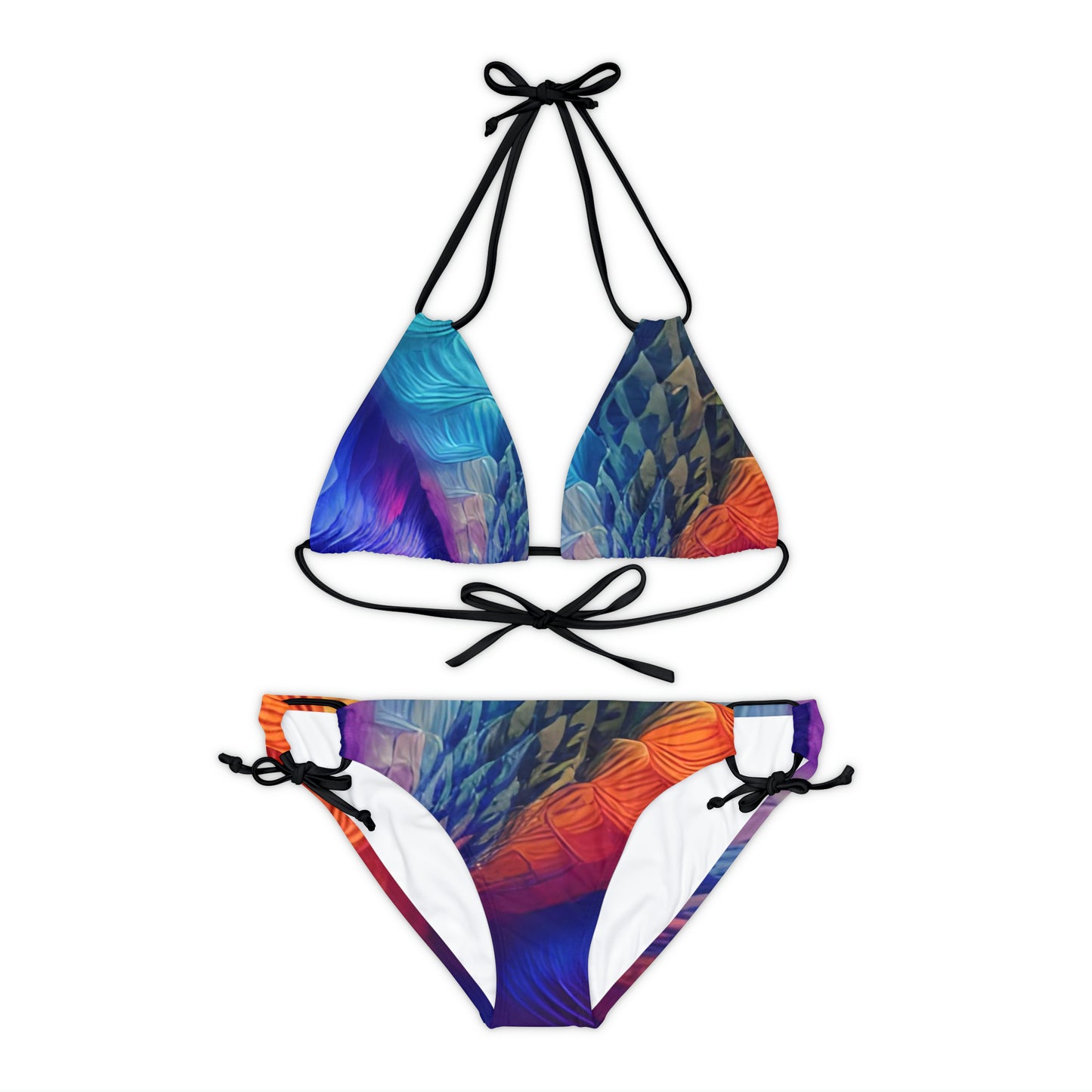 'Terrestrial Mermaid' Strappy Bikini Set (AOP)