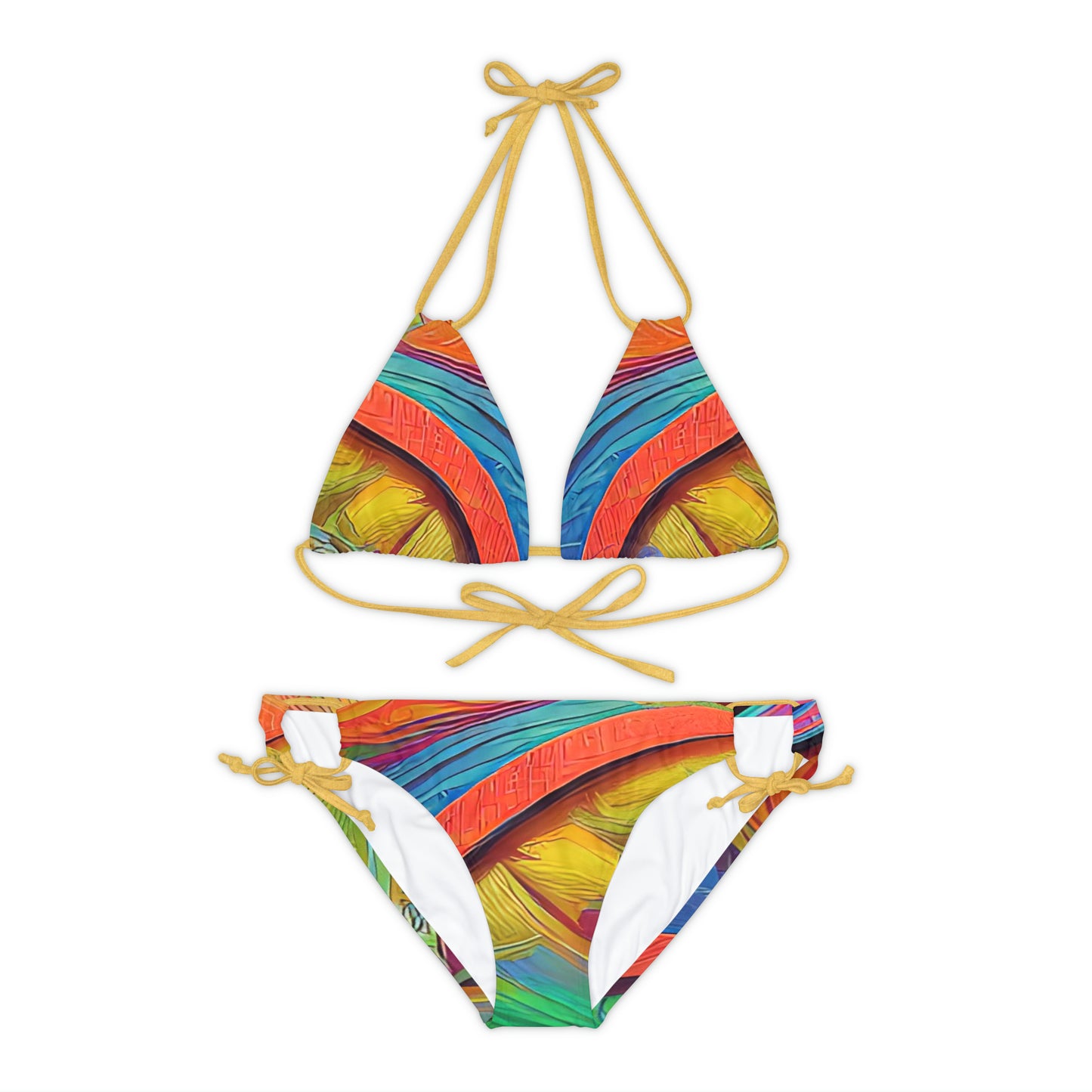 'New You' Strappy Bikini Set (AOP)