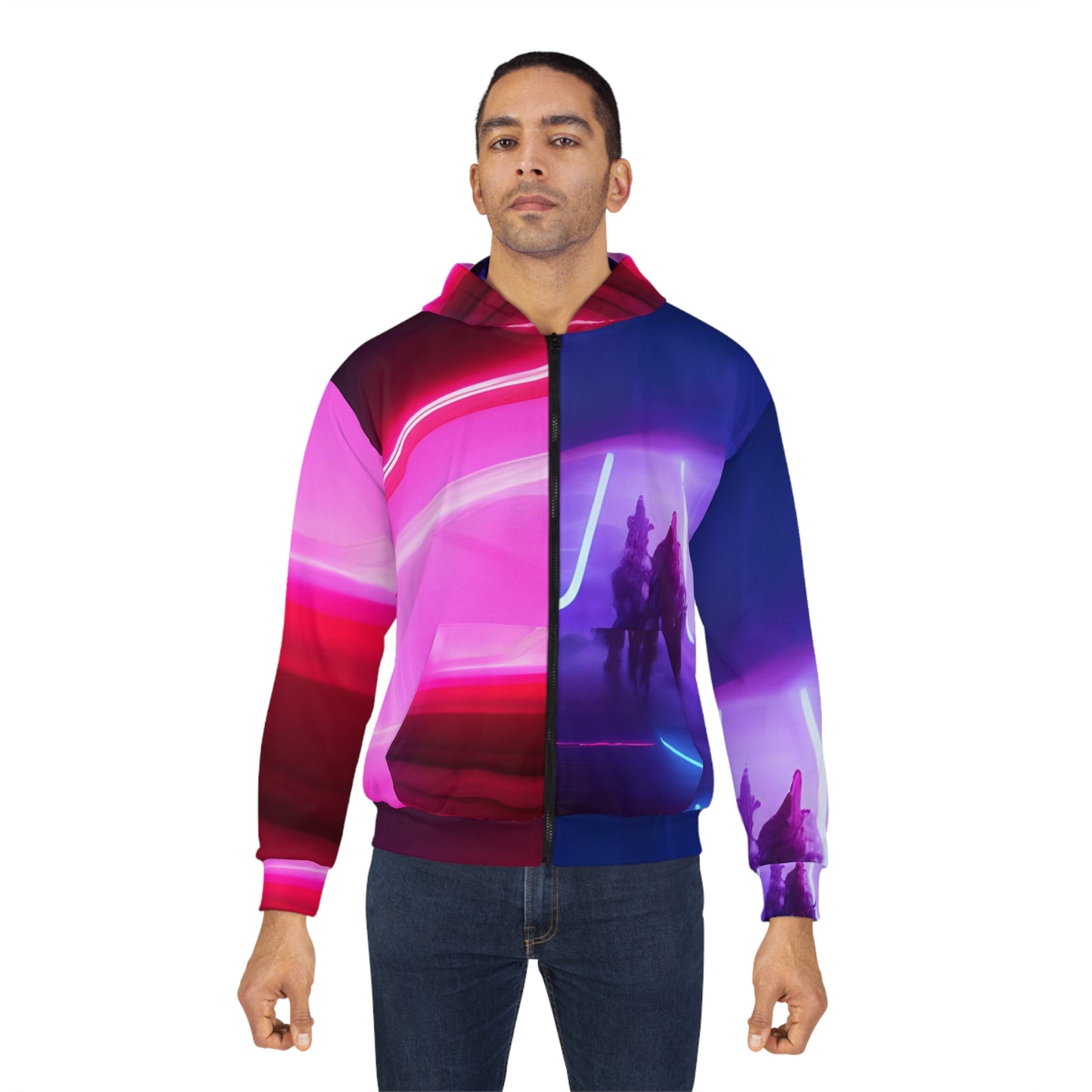 'Laser Tag' Unisex Zip Hoodie (AOP)