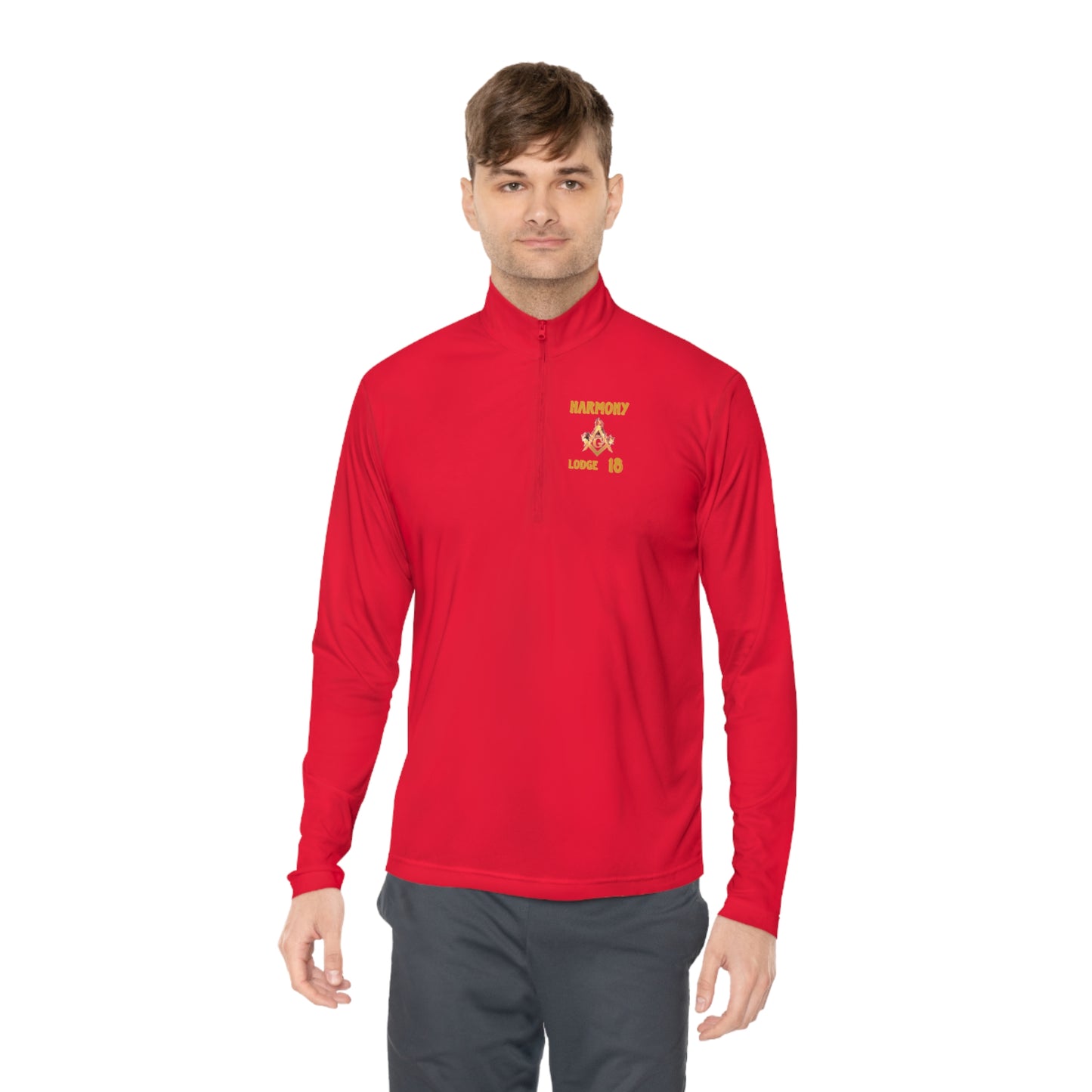 'Harmony Lodge 18 fire shirt' Unisex Quarter-Zip Pullover