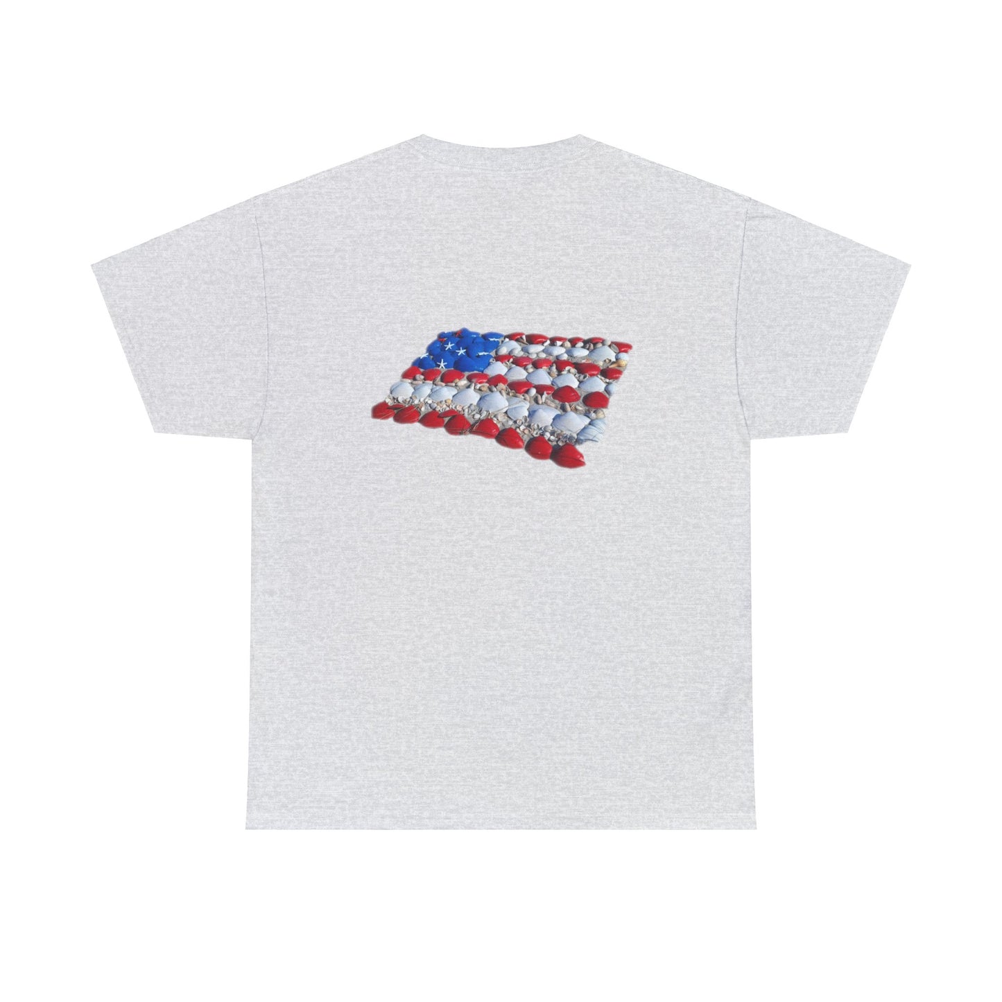 'seashell American flag shirt' Unisex Heavy Cotton Tee