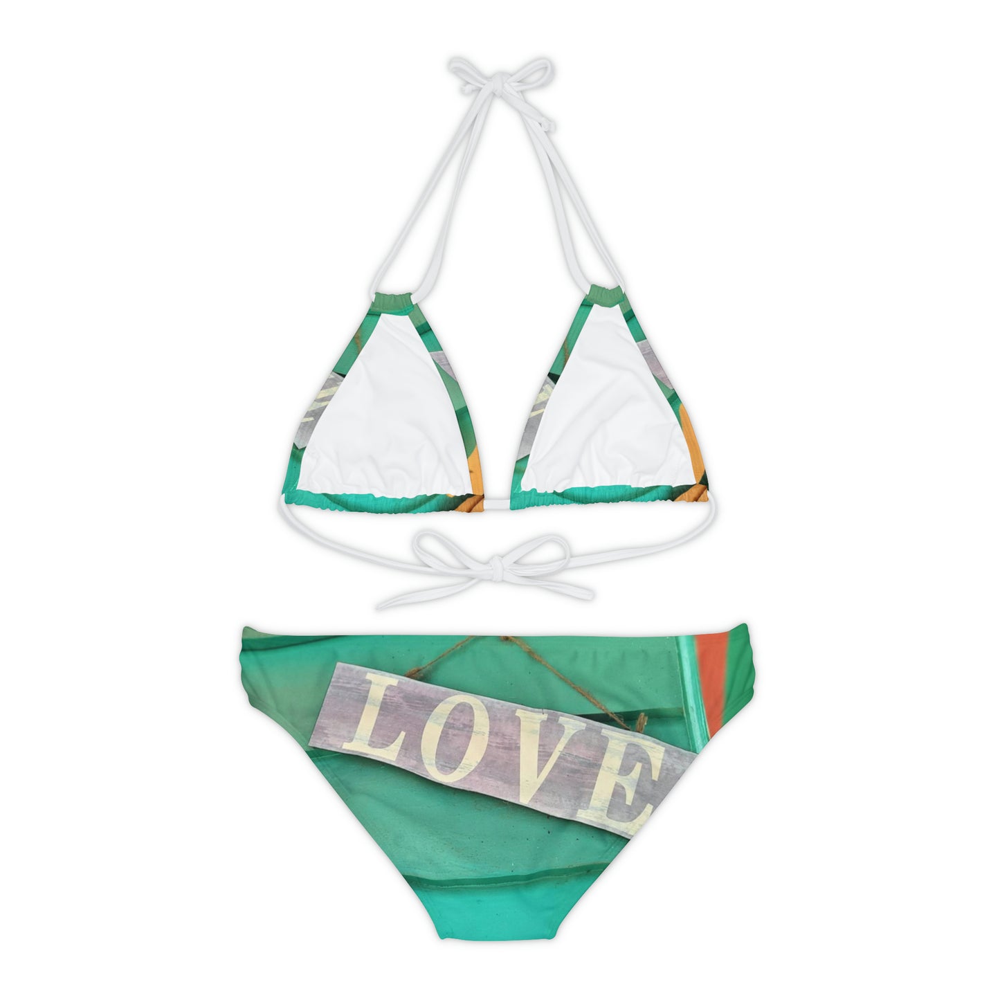 LOVE Strappy Bikini Set (AOP)