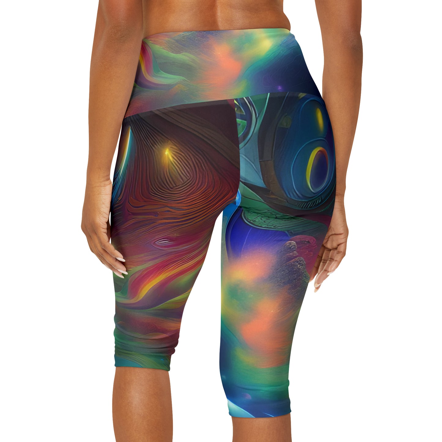 'Cosmic Parrot' Yoga Capri Leggings (AOP)