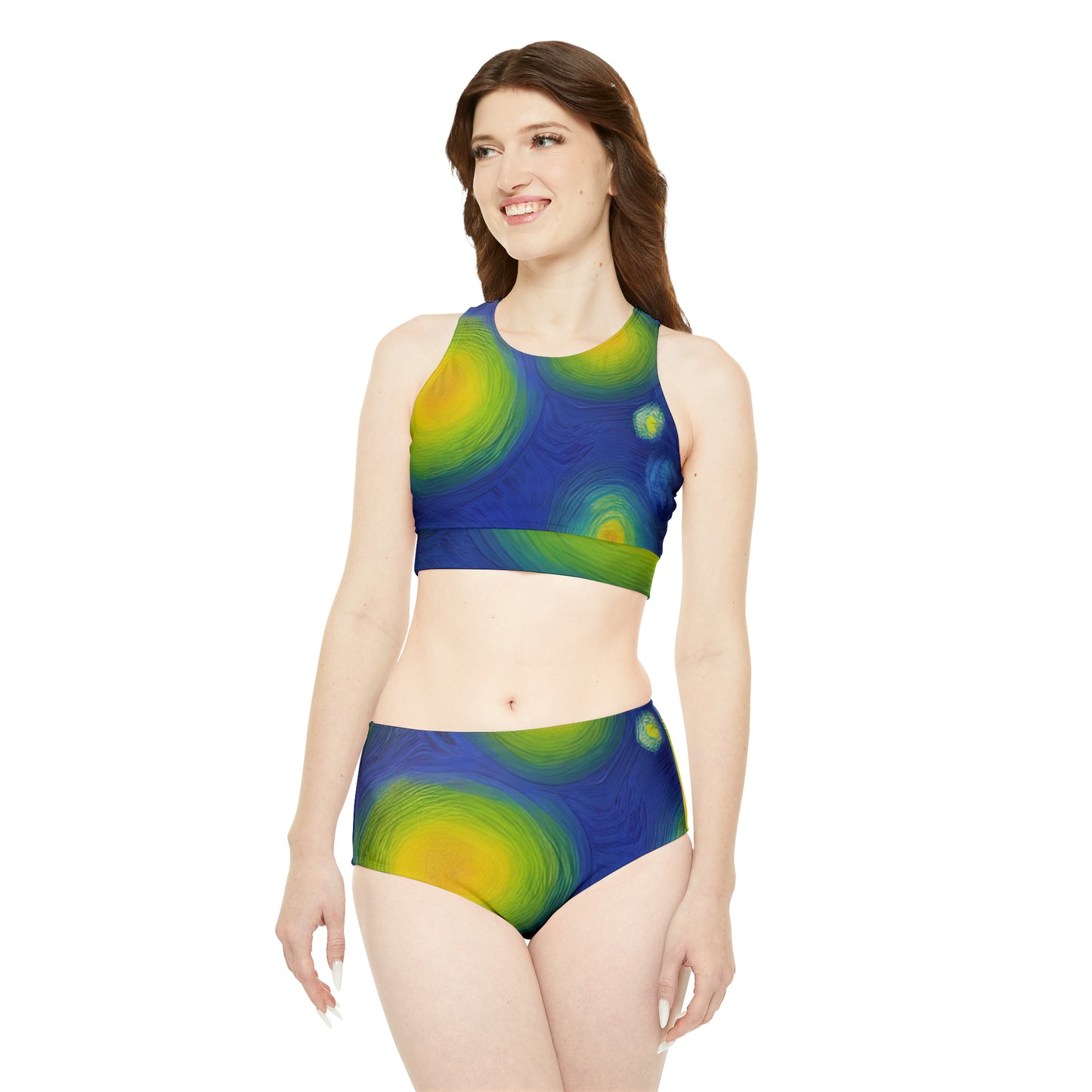 'Fireworks over River' Sporty Bikini Set (AOP)