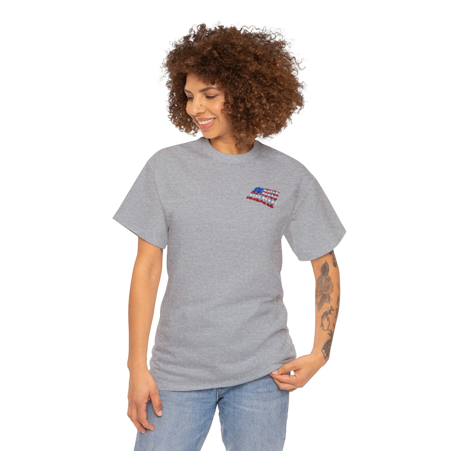 'seashell American flag shirt' Unisex Heavy Cotton Tee