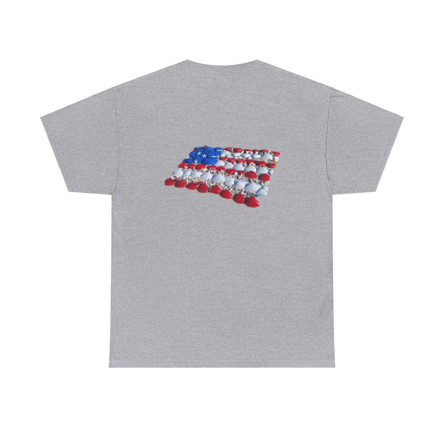 'seashell American flag shirt' Unisex Heavy Cotton Tee