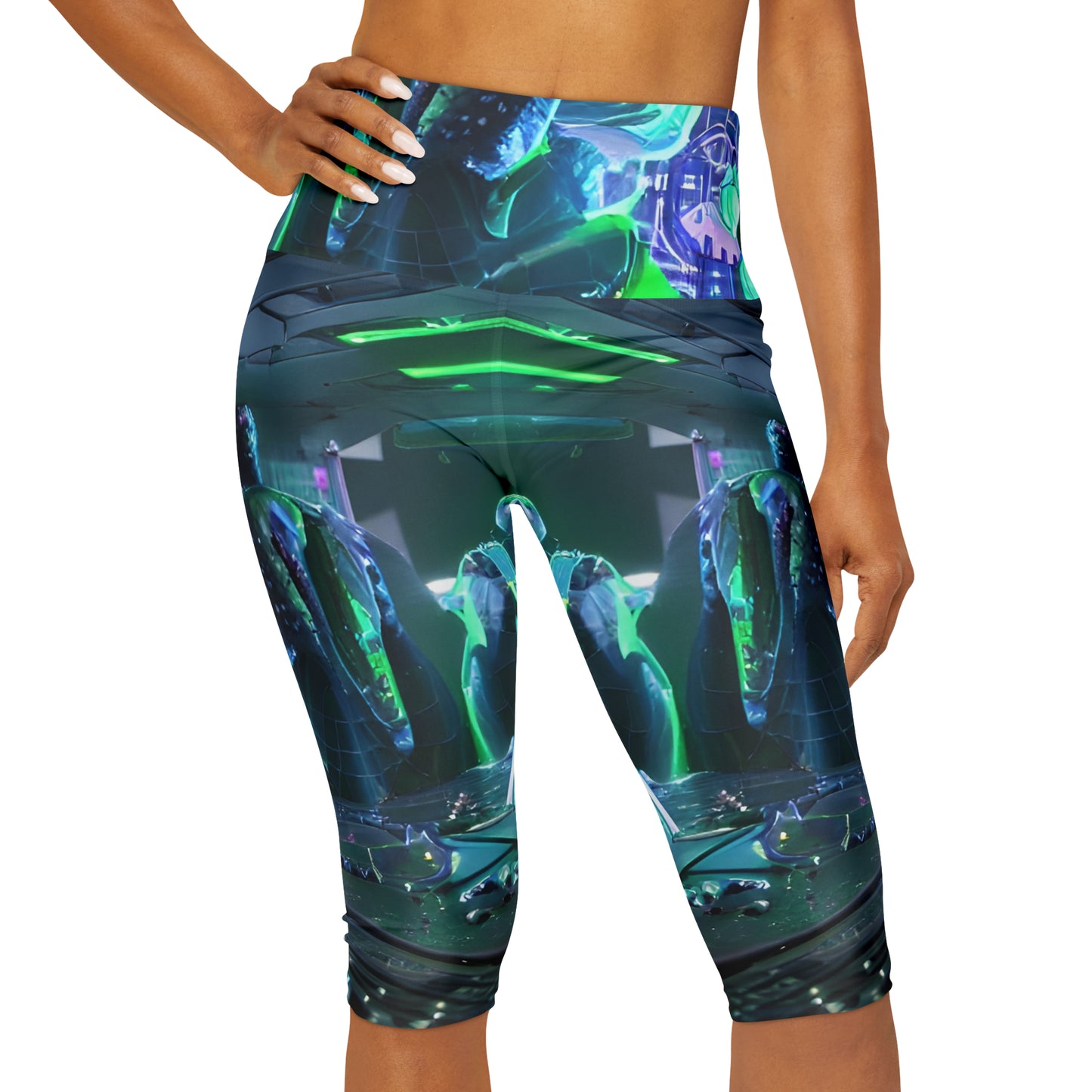 'A.I. Fun House' Yoga Capri Leggings (AOP)