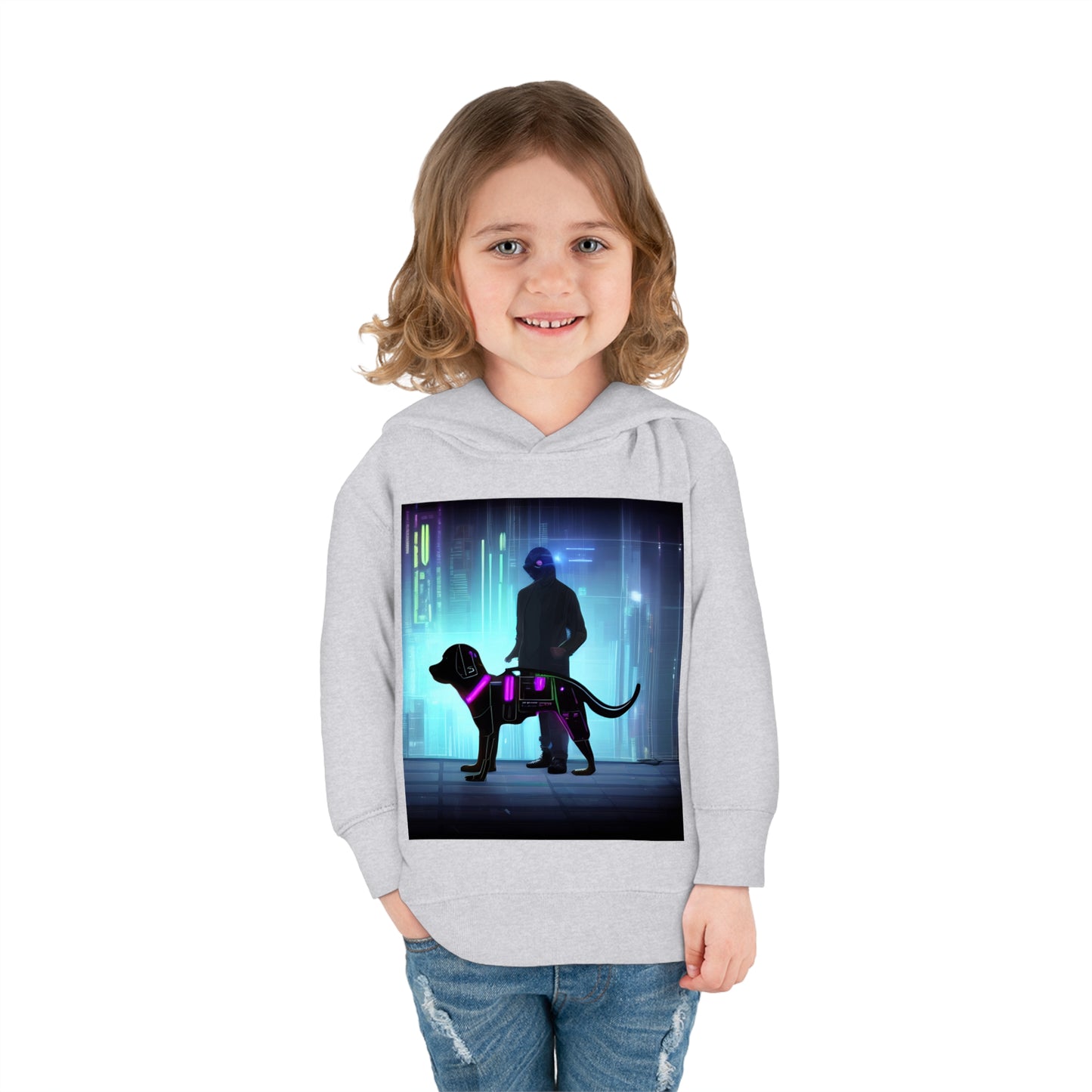 'Quinn the Dog' Toddler Pullover Fleece Hoodie