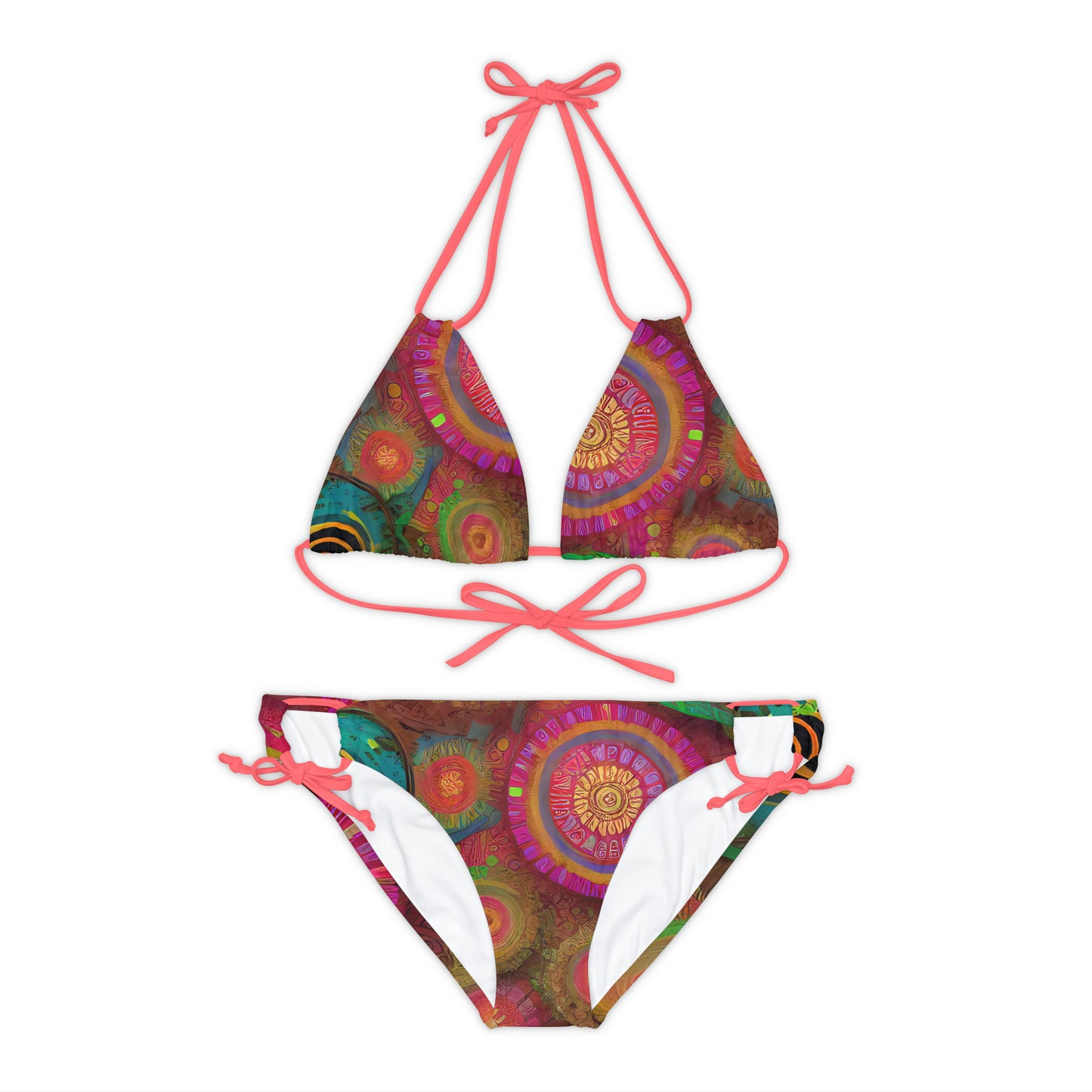 'Wheel' Strappy Bikini Set (AOP)