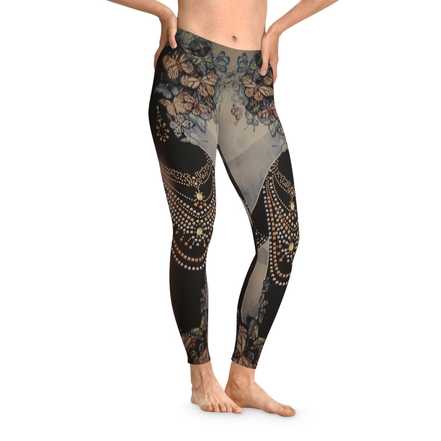'Jeweled Goddesses' Stretchy Leggings (AOP)