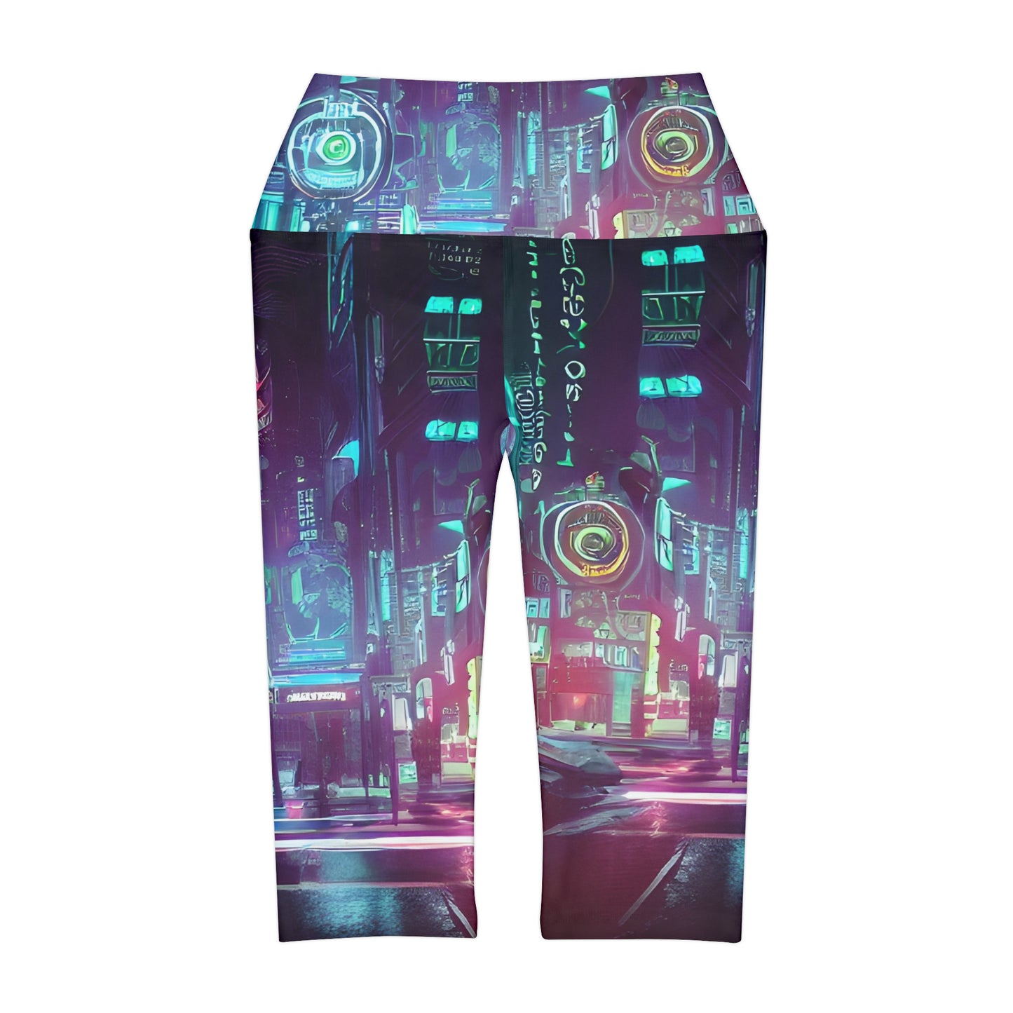 'The City' Yoga Capri Leggings (AOP)