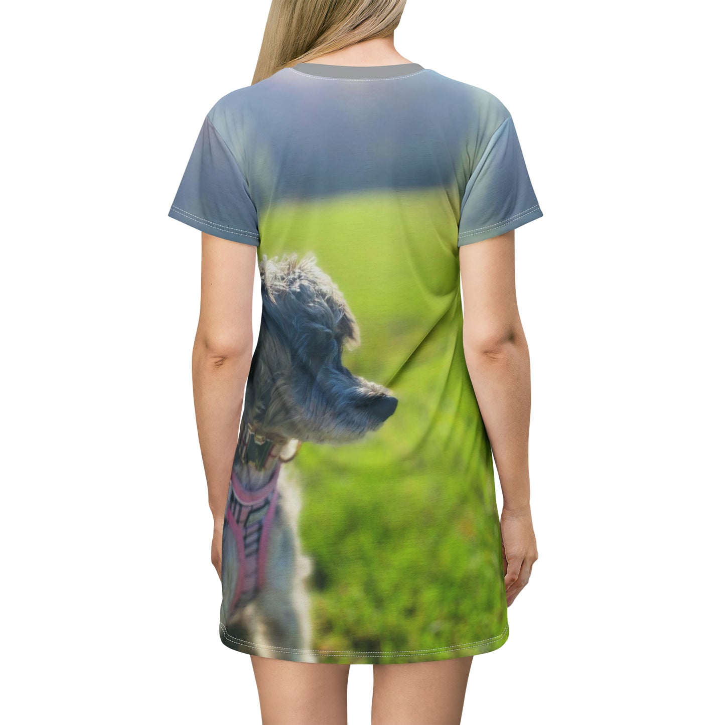 Miniature Schnauzer Dog T-Shirt Dress (AOP)