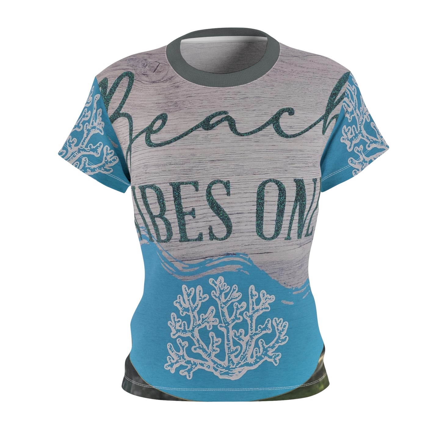 'Beach Vibes Only' Women's Cut & Sew Tee (AOP)