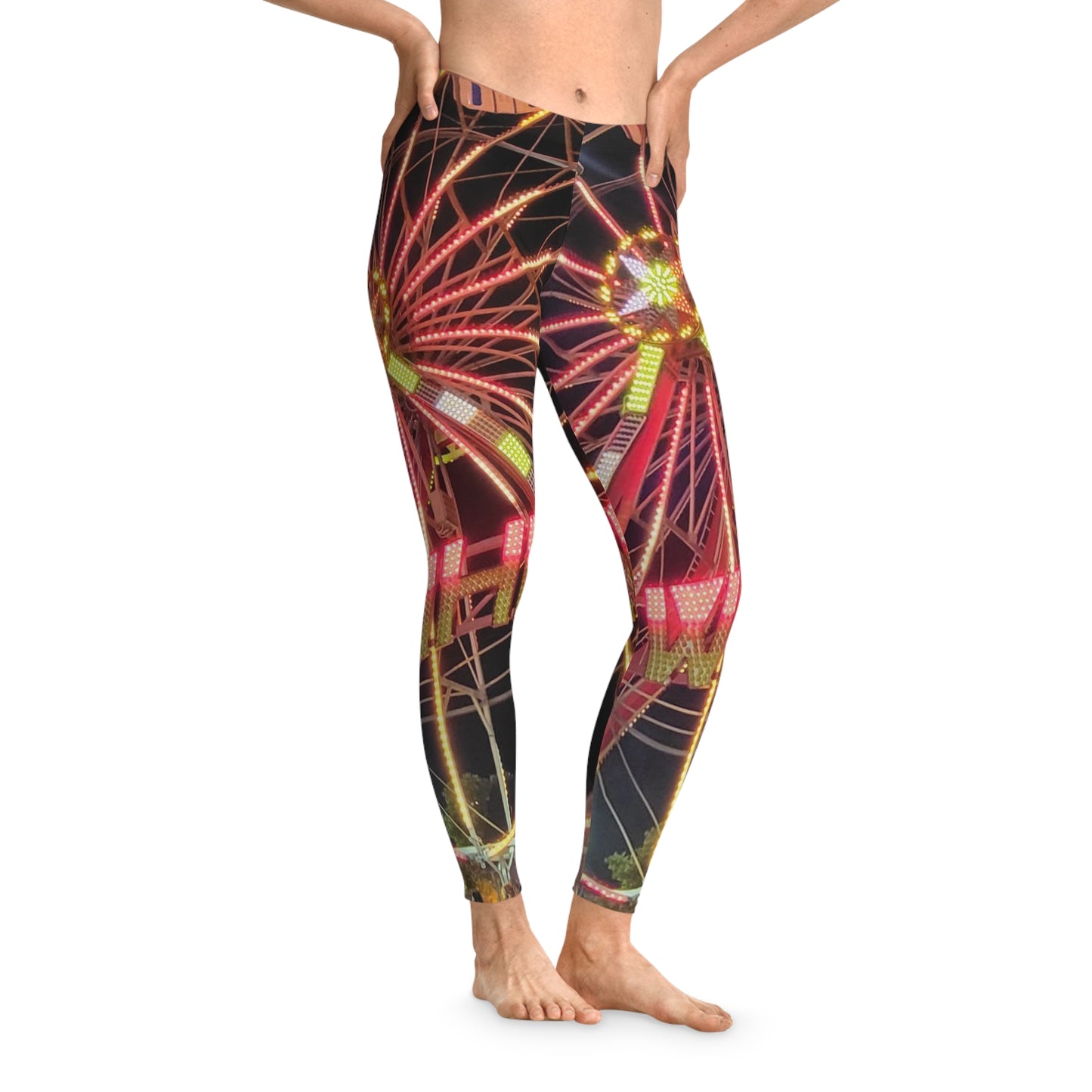 'Boardwalk Ferris Wheel' Stretchy Leggings (AOP)