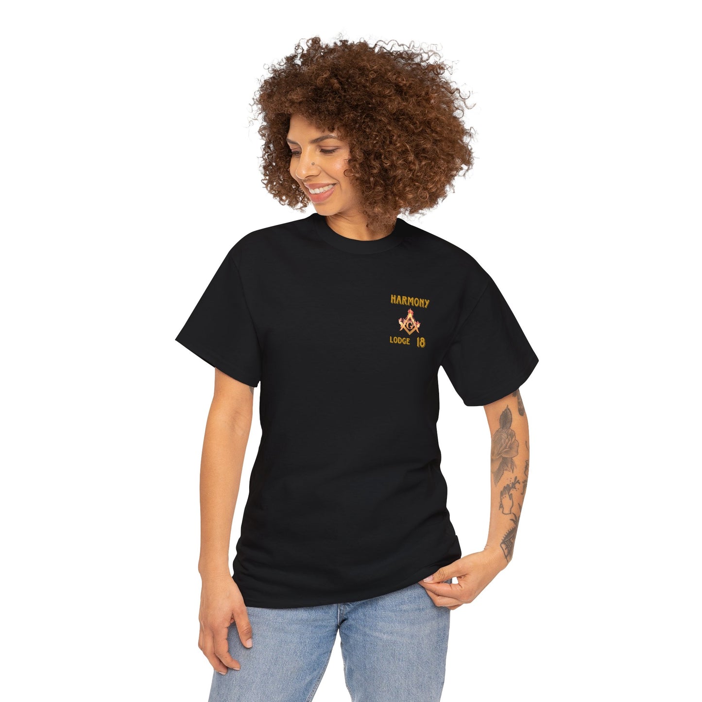 'Harmony lodge 18 fire shirt' Heavy Cotton Tee
