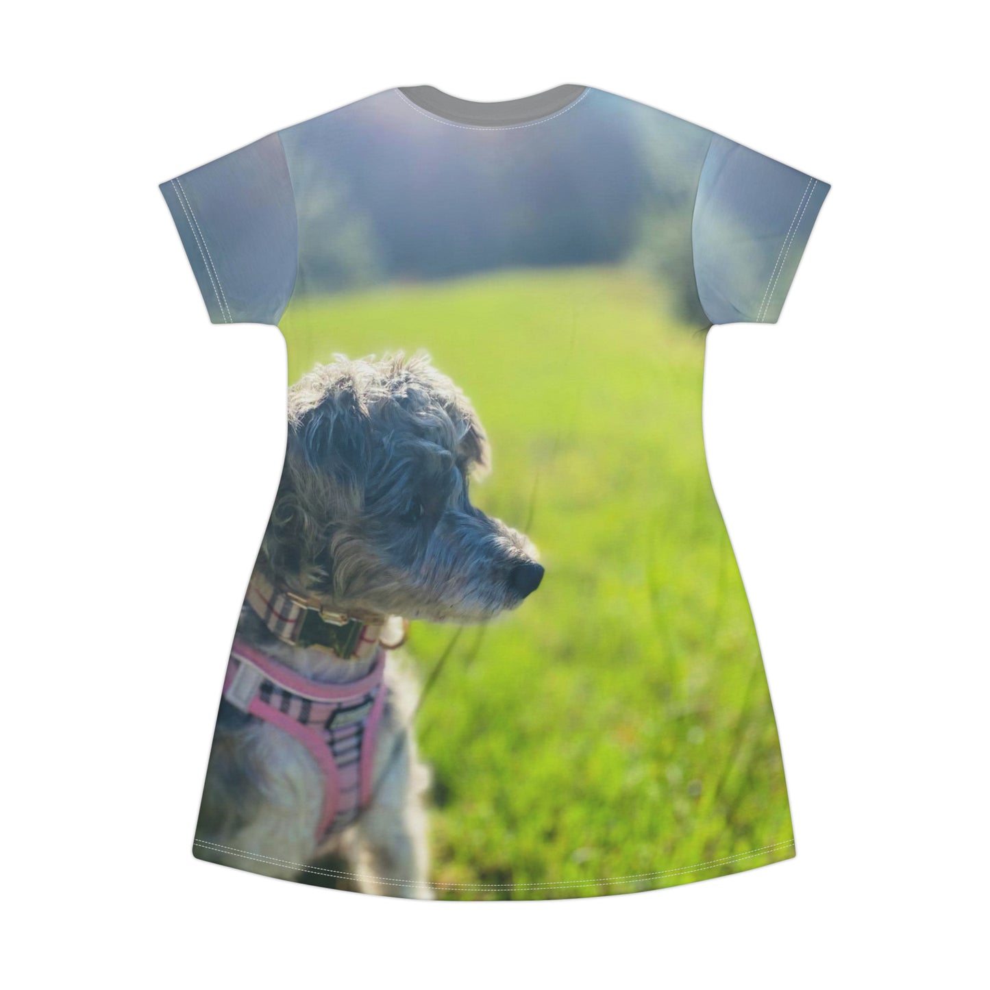 Miniature Schnauzer Dog T-Shirt Dress (AOP)