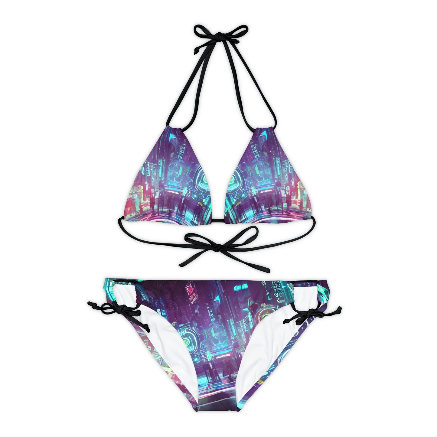 'The City' Strappy Bikini Set (AOP)