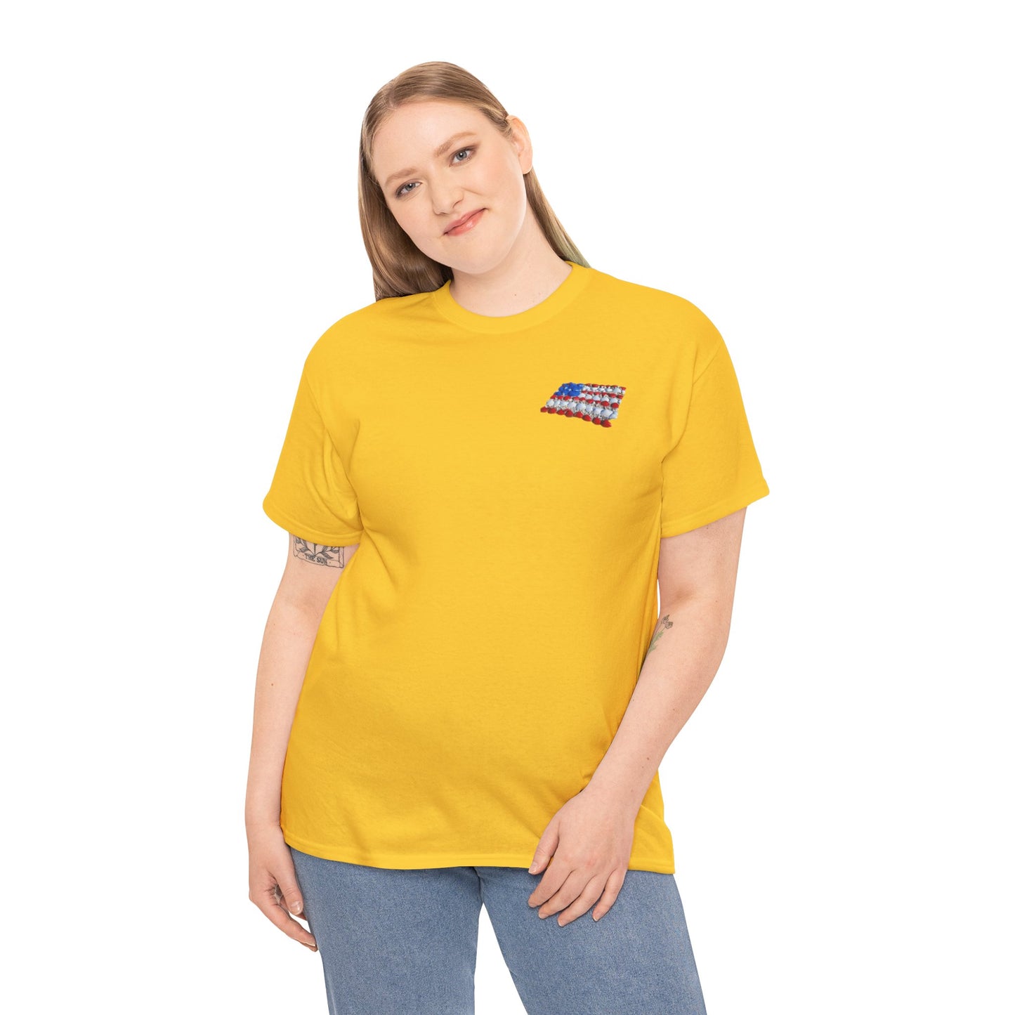 'seashell American flag shirt' Unisex Heavy Cotton Tee