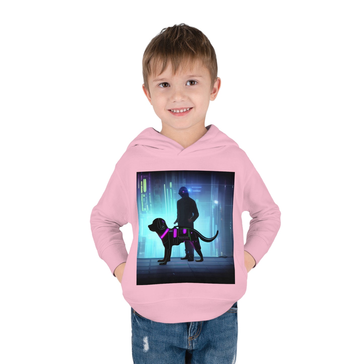 'Quinn the Dog' Toddler Pullover Fleece Hoodie