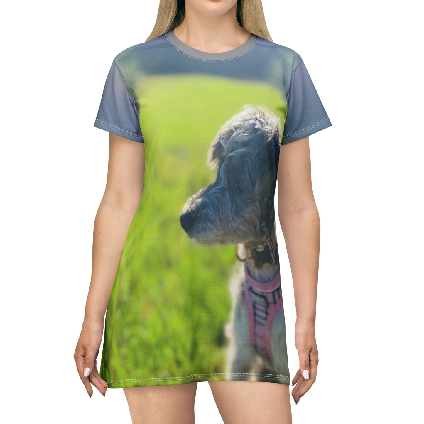 Miniature Schnauzer Dog T-Shirt Dress (AOP)