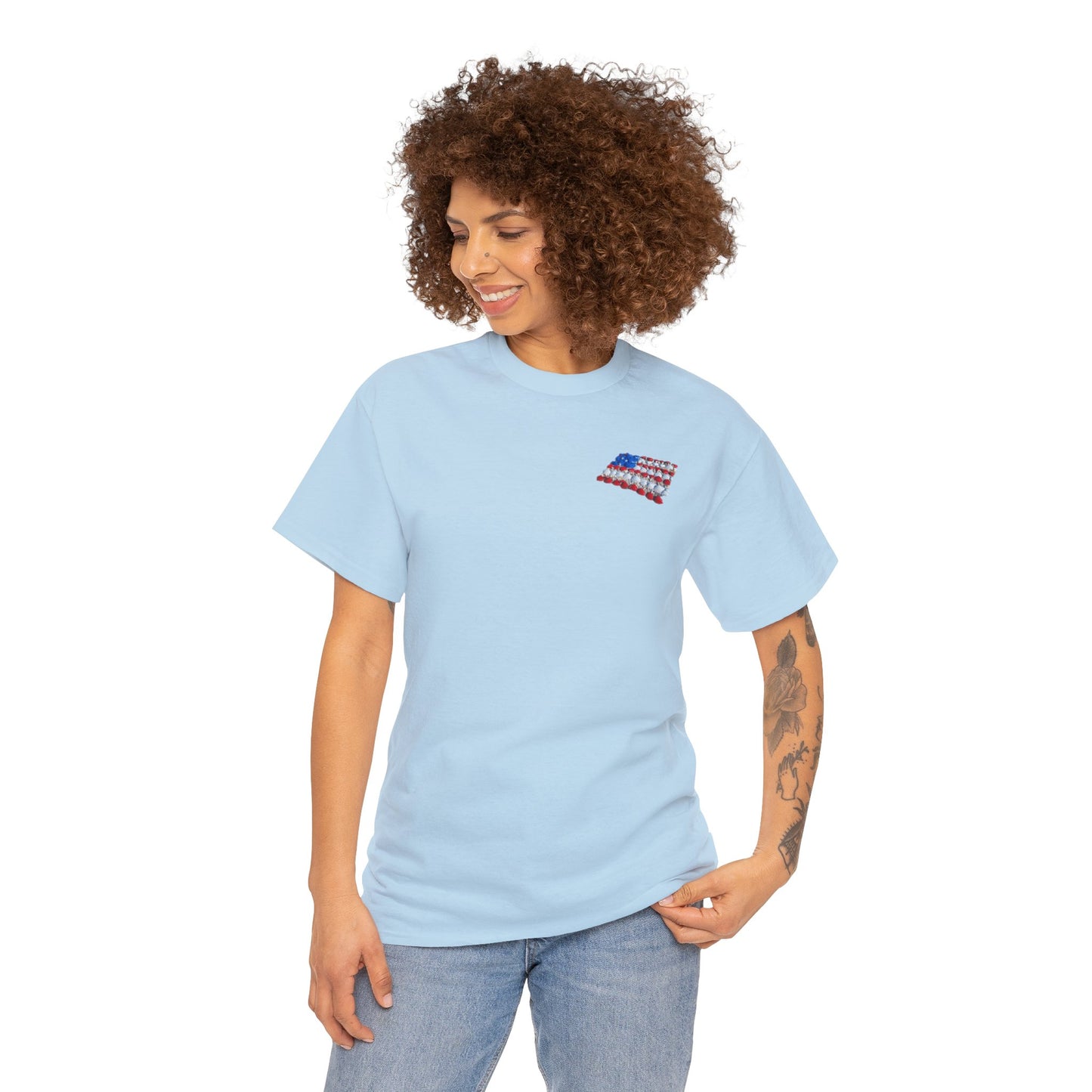 'seashell American flag shirt' Unisex Heavy Cotton Tee