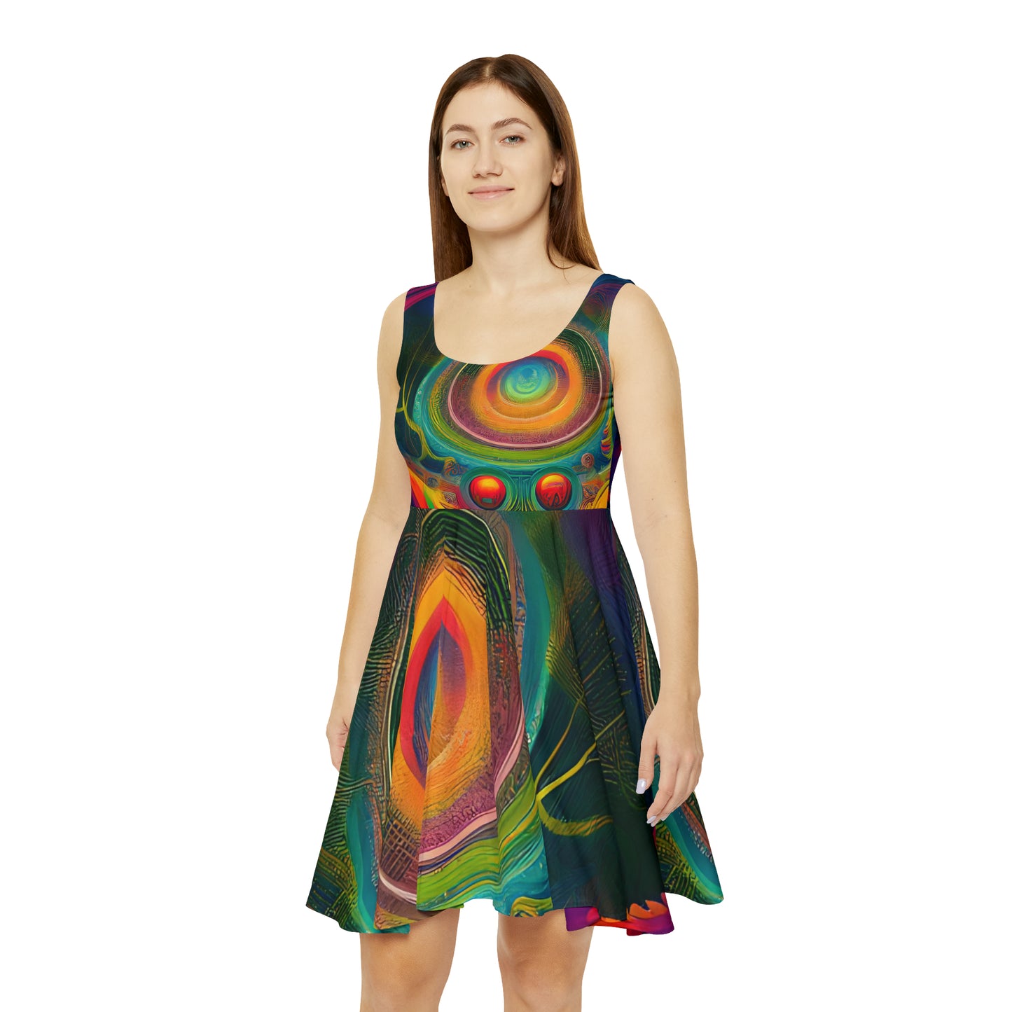 'Cosmic Circles' Women's Skater Dress (AOP)