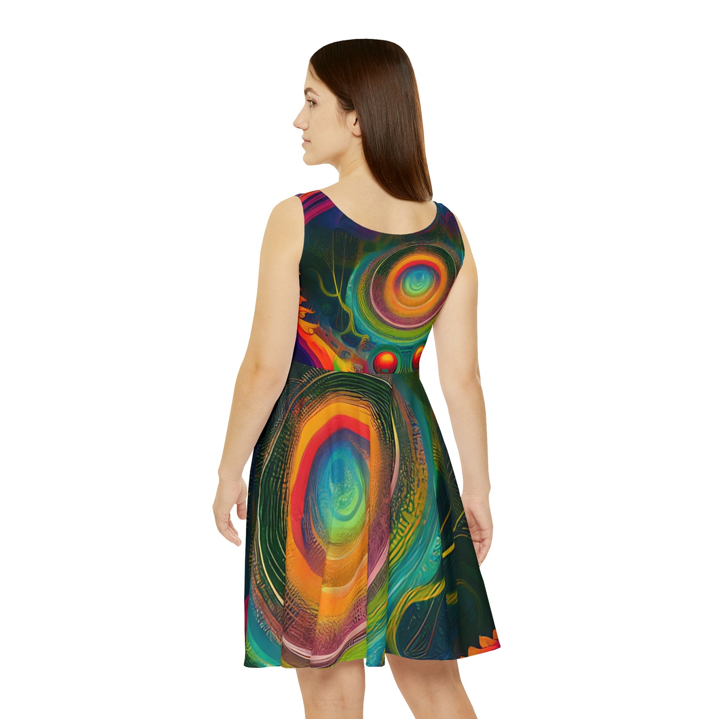 'Cosmic Circles' Women's Skater Dress (AOP)