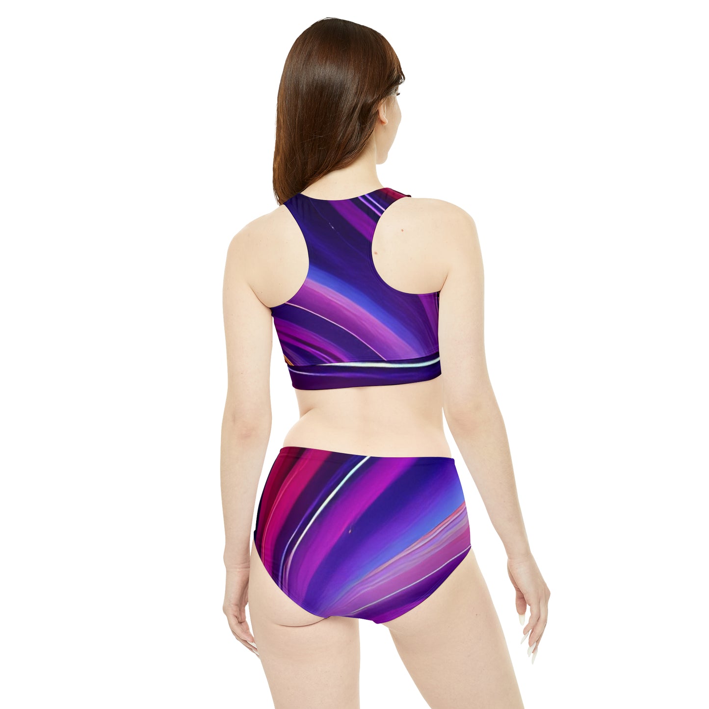 'Purple Power' Sporty Bikini Set (AOP)