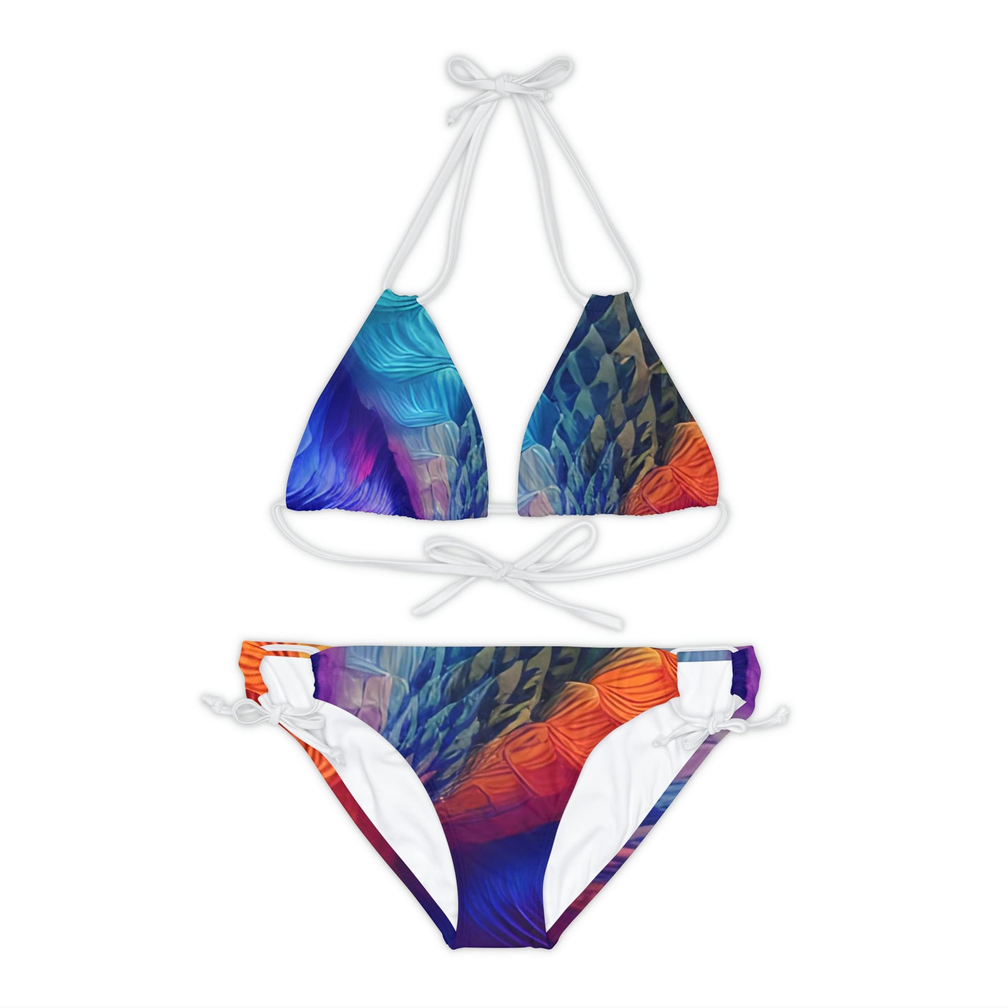 'Terrestrial Mermaid' Strappy Bikini Set (AOP)