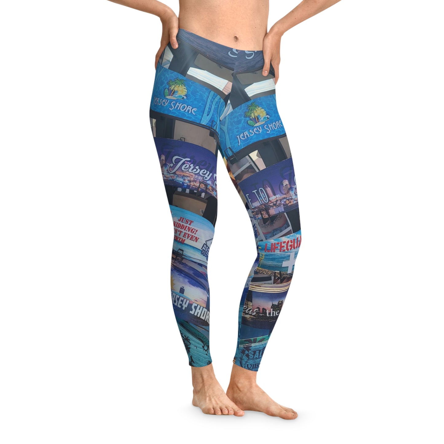 'NJ Shore' Stretchy Leggings (AOP)