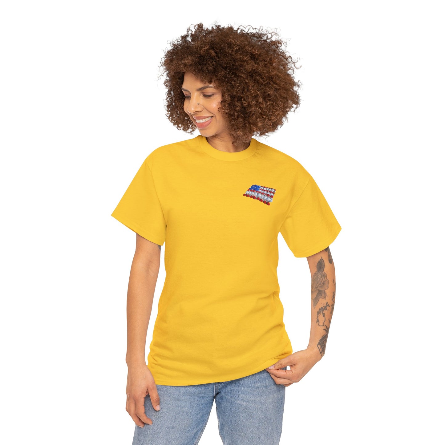 'seashell American flag shirt' Unisex Heavy Cotton Tee