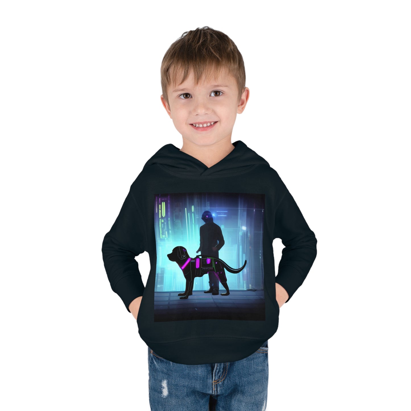 'Quinn the Dog' Toddler Pullover Fleece Hoodie