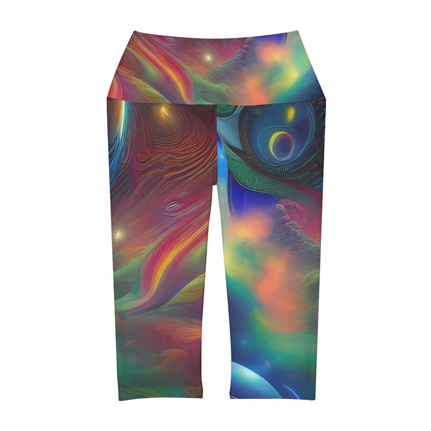 'Cosmic Parrot' Yoga Capri Leggings (AOP)