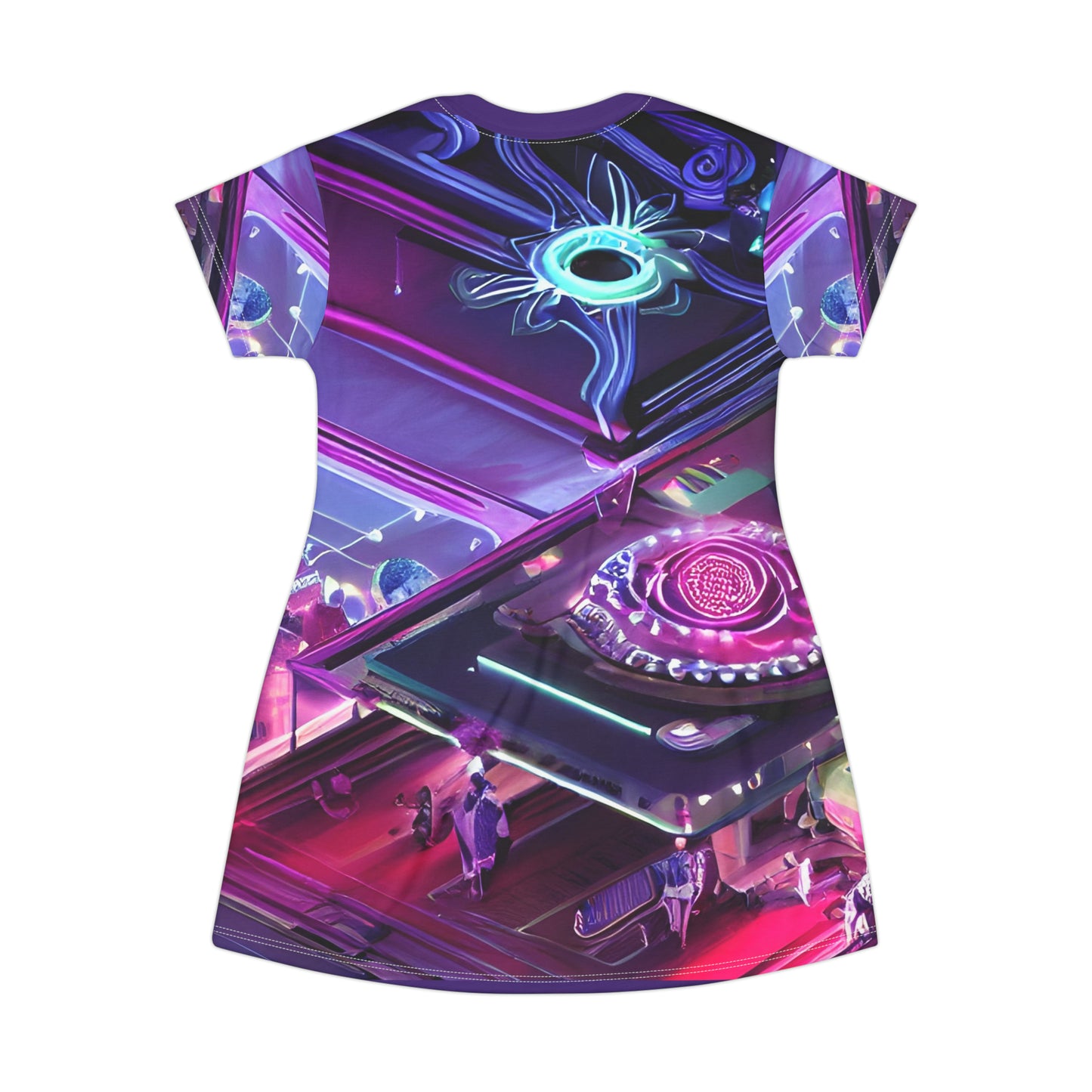'Electric Flower' T-Shirt Dress (AOP)