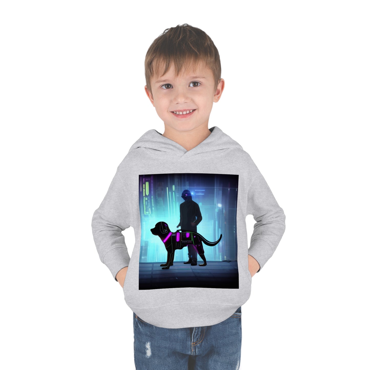 'Quinn the Dog' Toddler Pullover Fleece Hoodie