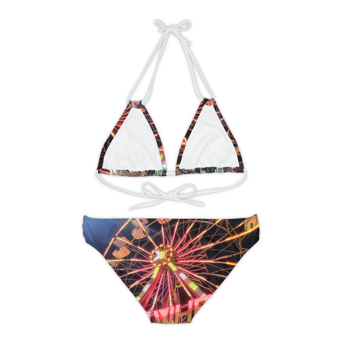 'Boardwalk ferris wheel' Strappy Bikini Set (AOP)