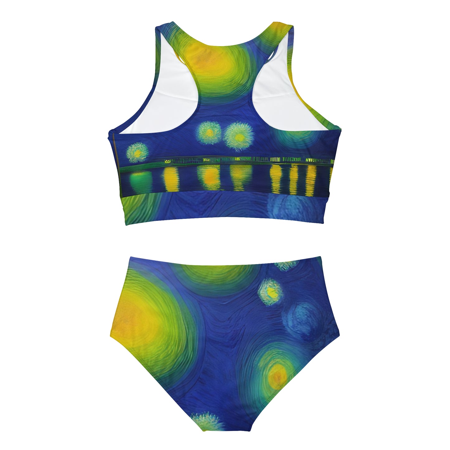 'Fireworks over River' Sporty Bikini Set (AOP)