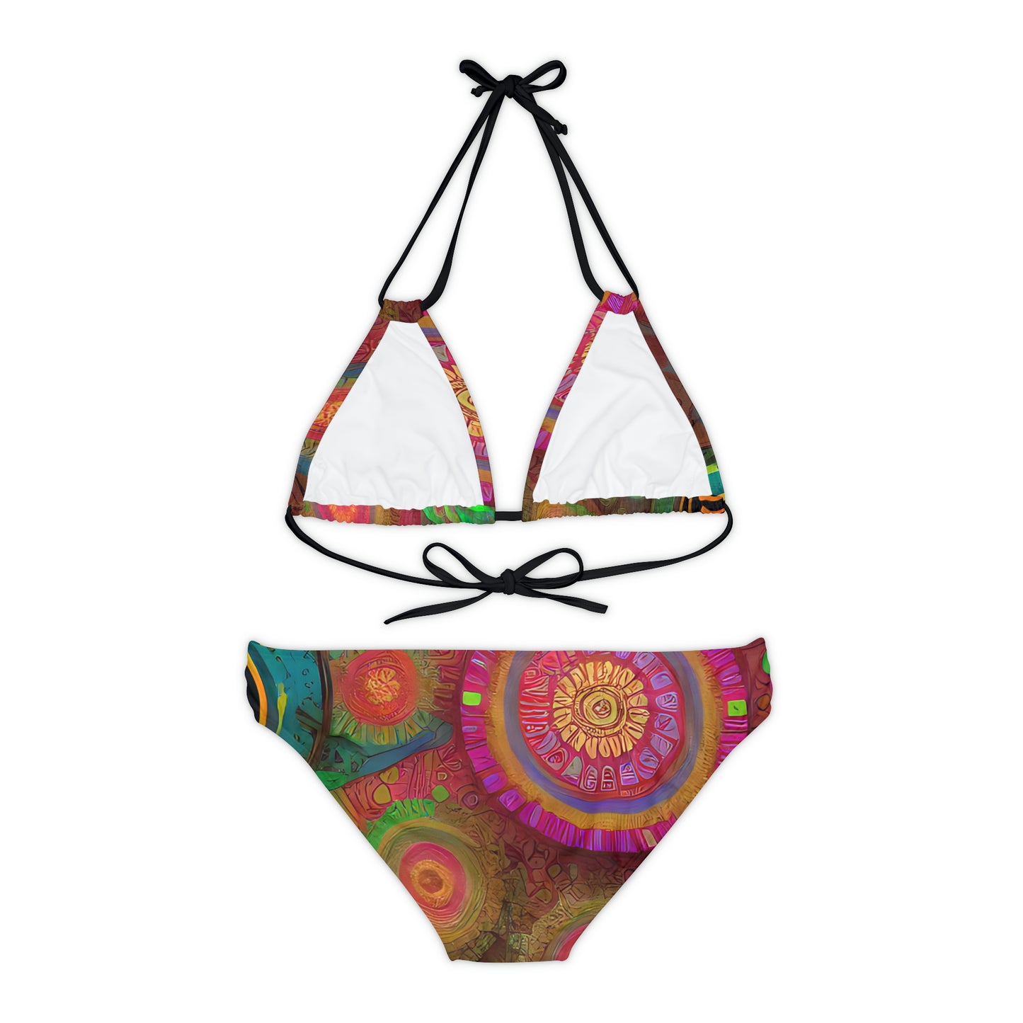 'Wheel' Strappy Bikini Set (AOP)