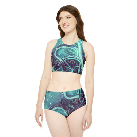 'Keeper of Calm' Sporty Bikini Set (AOP)