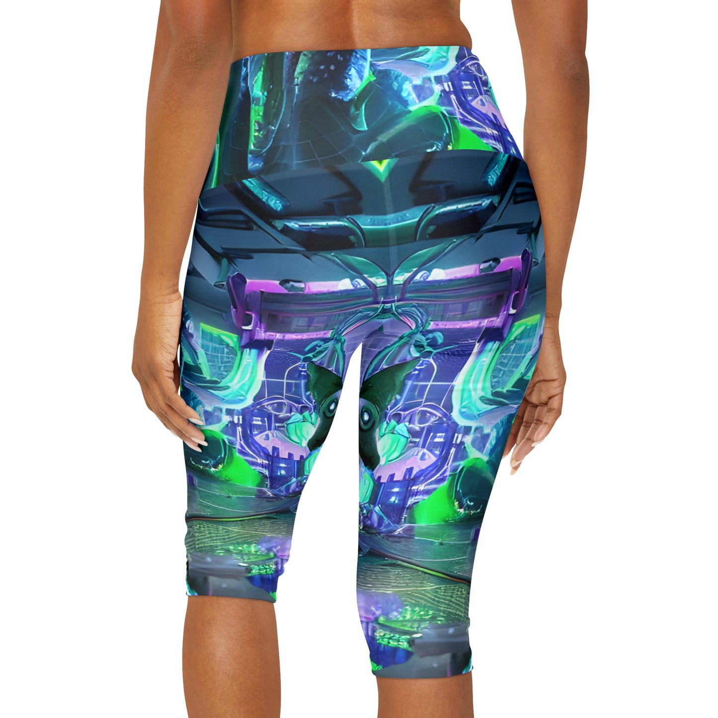 'A.I. Fun House' Yoga Capri Leggings (AOP)