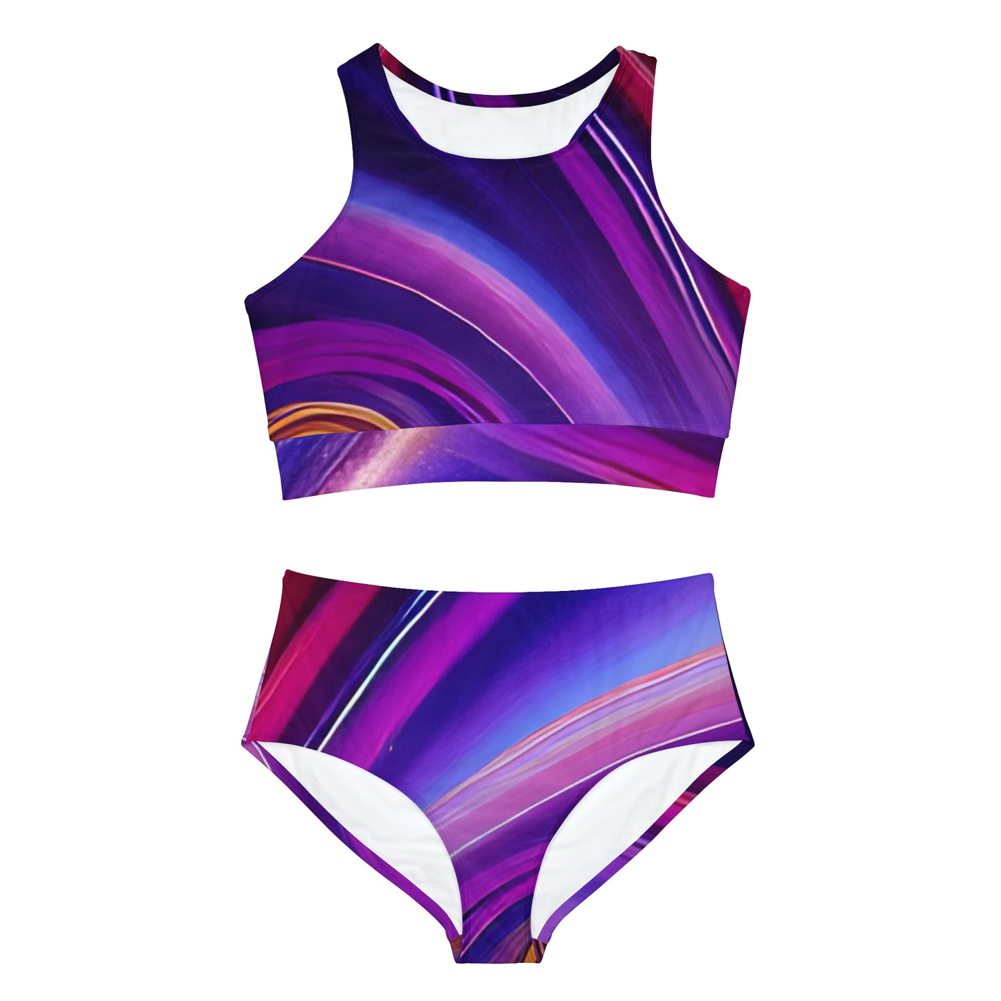 'Purple Power' Sporty Bikini Set (AOP)